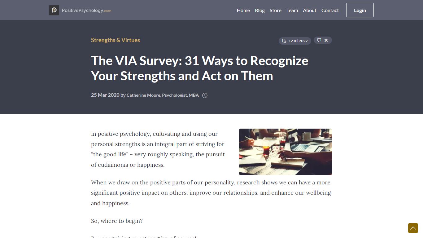 The VIA Survey: 31 Ways to Recognize Your Strengths and Act on Them